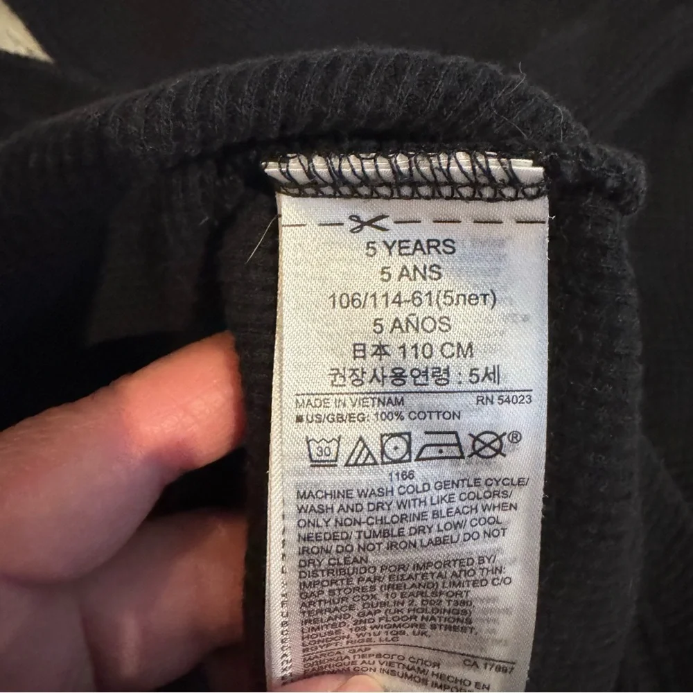 Baby Gap Black Thermal Waffle Knit‎ Top Kids Size 5 Unisex Long Sleeve